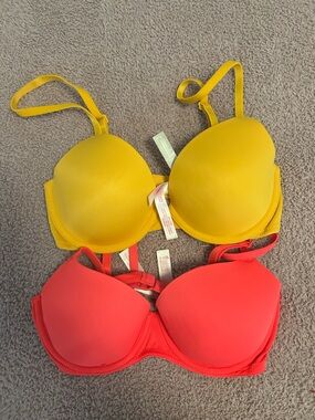 PINK Victoria's Secret Yellow and Pink Bra Bundle